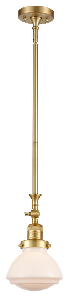 Olean 1 Light Mini Pendant, Satin Gold, Matte White