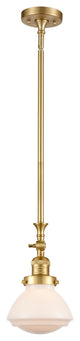 Olean 1 Light Mini Pendant, Satin Gold, Matte White
