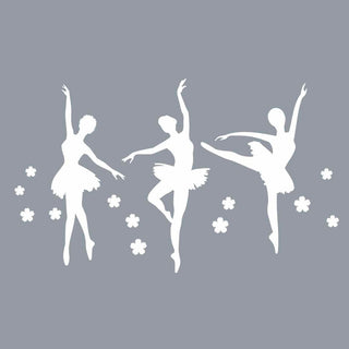 Ballerina Trio Wall Decal, 28", Cranberry