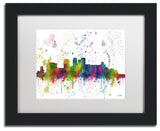 Watson 'Birmingham Alabama Skyline' Art, Black Frame, 11"x14", White Matte