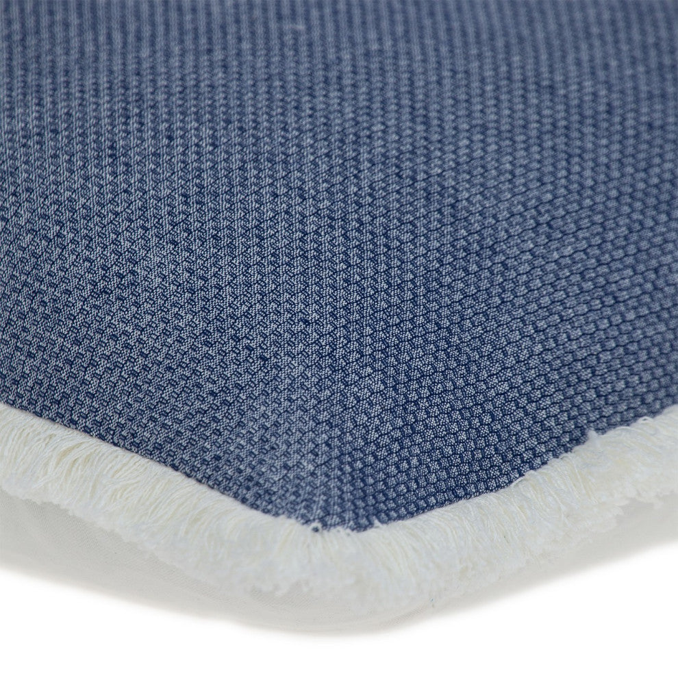 Chambray Blue and White Throw Pillow