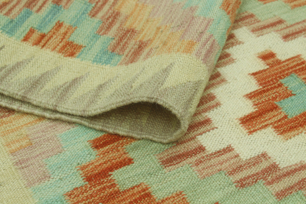 Sun Faded Flatweave Artie Red/Beige Runner, 2'8 x 9'9