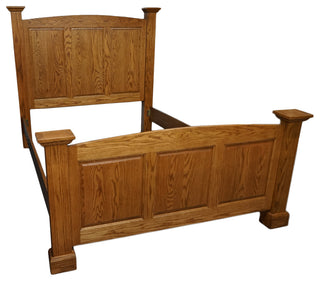Classic Oak Queen Bed Frame, Unfinished