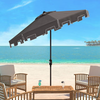 Safavieh Outdoor Zimmerman 11ft Round Market Umbrella Grey