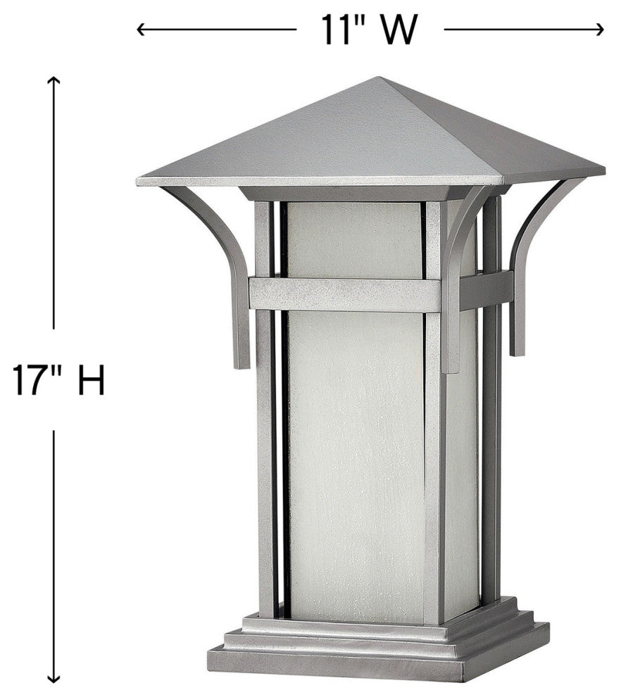 Hinkley Harbor Large Pier Mount Lantern, Titanium