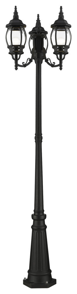 Textured Black Traditional, Colonial, French Historical, Outdoor Post Light