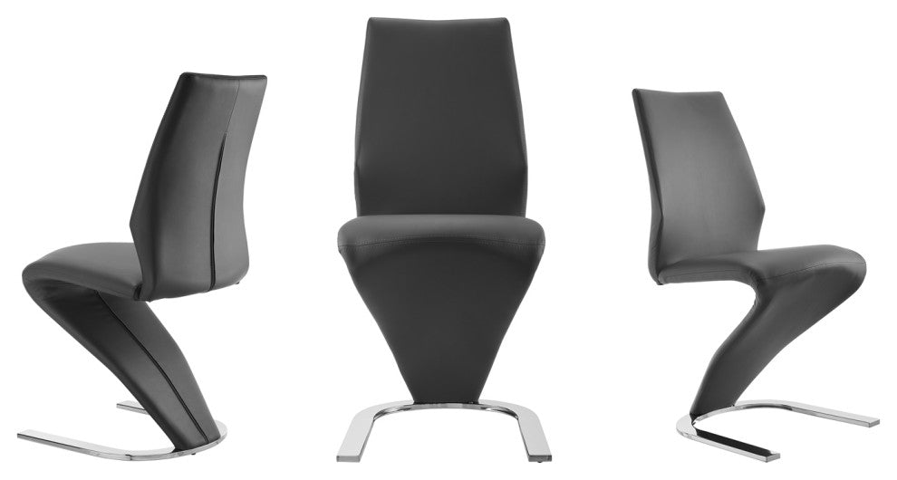 Boulevard Set of 2 Dining Chair, Pu Leather, Gray