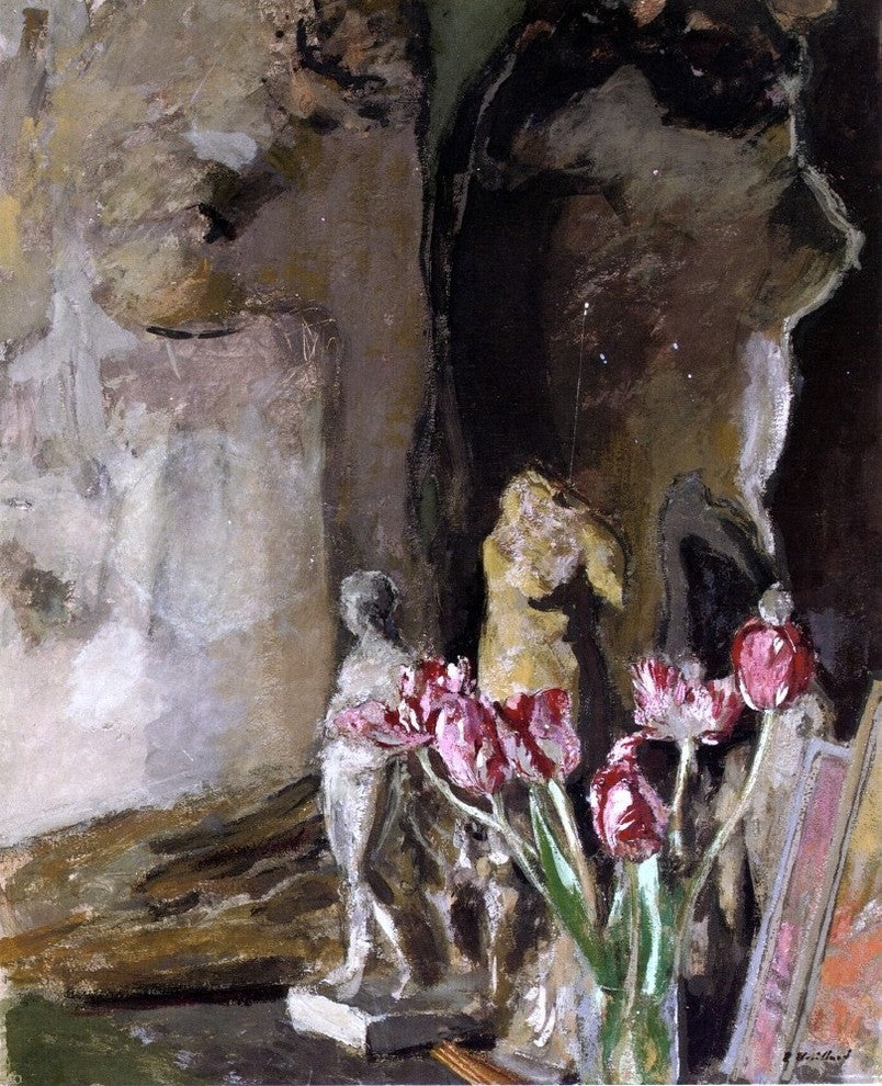 Edouard Vuillard Tulips and Statuettes, 20"x25" Wall Decal Print