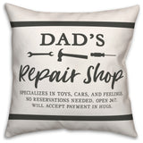 Dads Repair Shop 18x18 Spun Poly Pillow