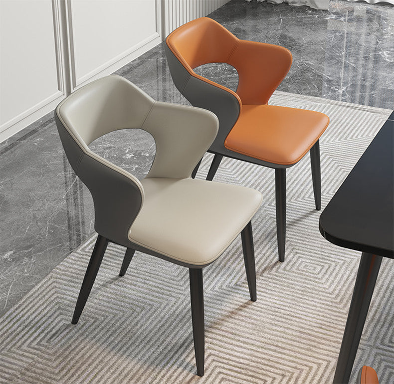 Modern Minimalist Red Backrest Desk Chair, Orange