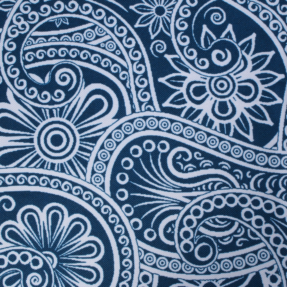 Blue Paisley Print Outdoor Tablecloth With Zipper 60X120