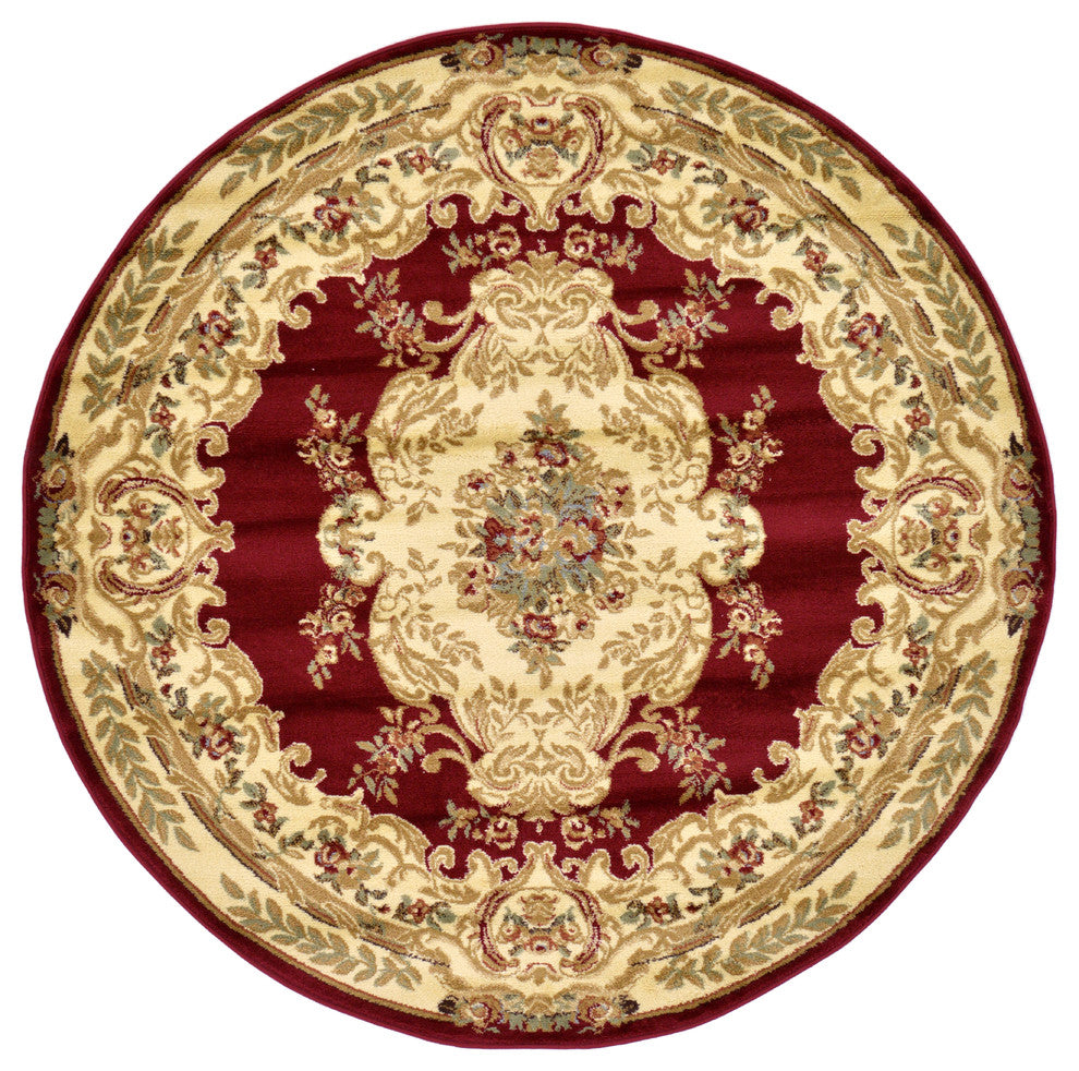 Unique Loom Red Leon Versailles 6' 0 x 6' 0 Round Rug