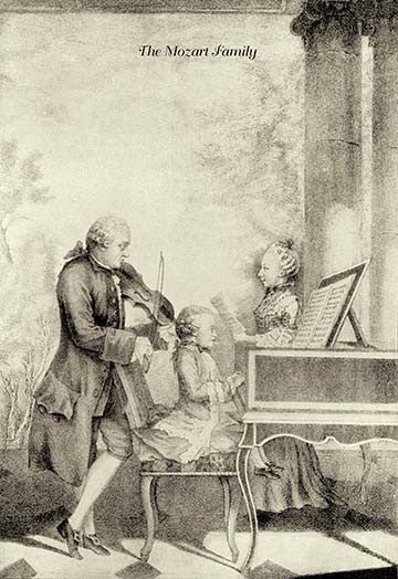The Mozart Family - Gallery Wrapped Canvas Art 28" x 42"