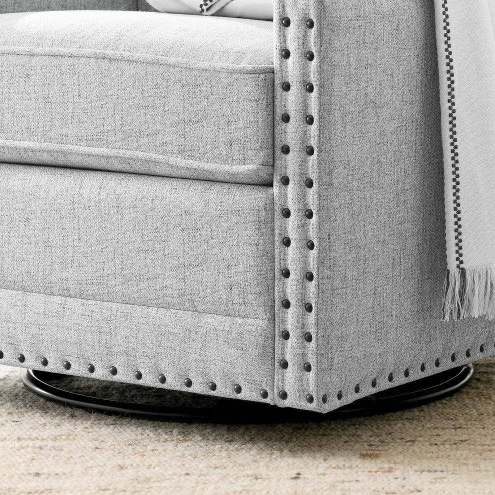 Armchair Accent Swivel Chair, Fabric, Gray, Modern, Lounge Hospitality