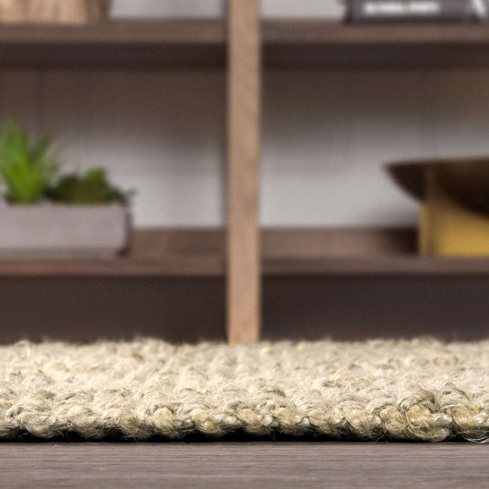 Hiro Hand Woven Chunky Jute Ivory 2 ft. x 10 ft. Runner Rug