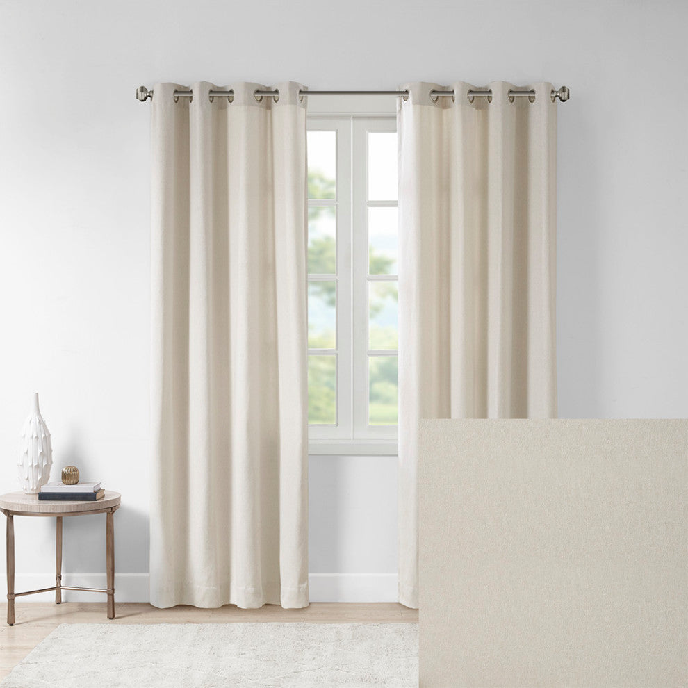 Madison Park Englewood Heather Window Curtain, Beige