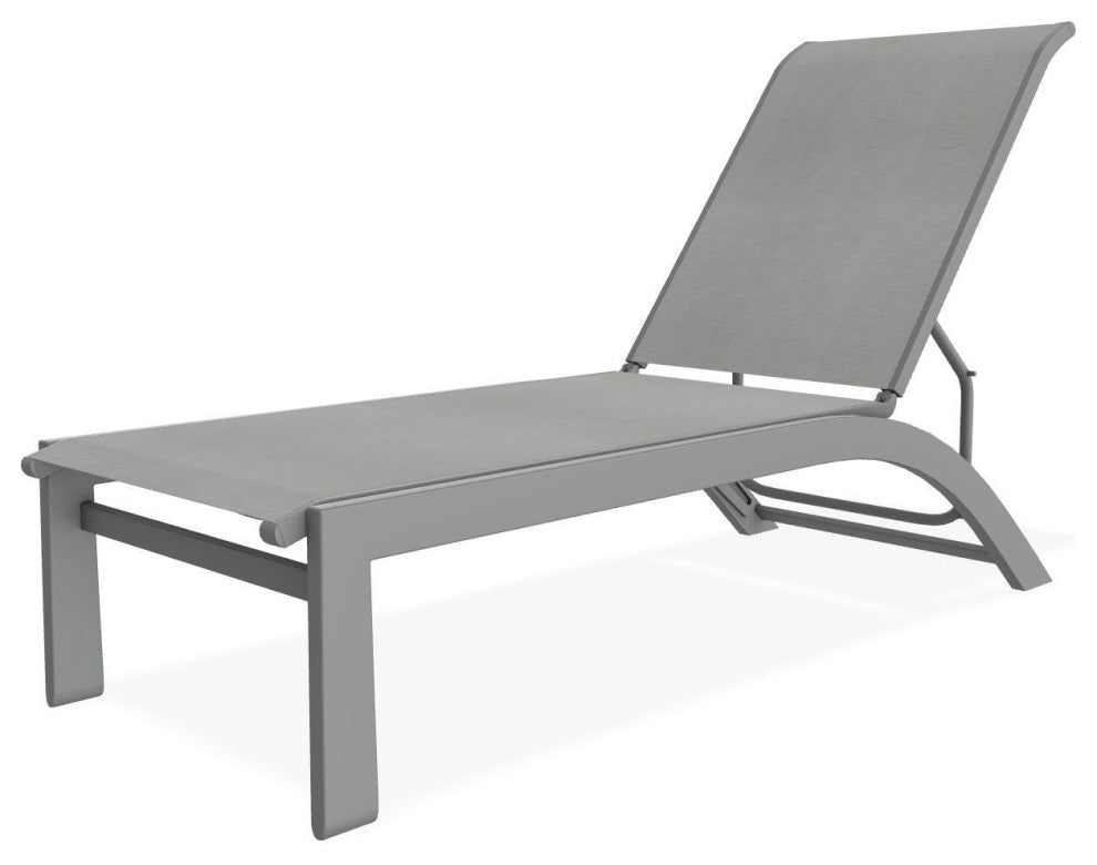 Kendall Sling Stackable Outdoor Chaise Lounge, Alloy/Graphite