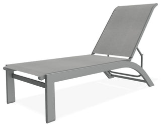 Kendall Sling Stackable Outdoor Chaise Lounge, Alloy/Graphite