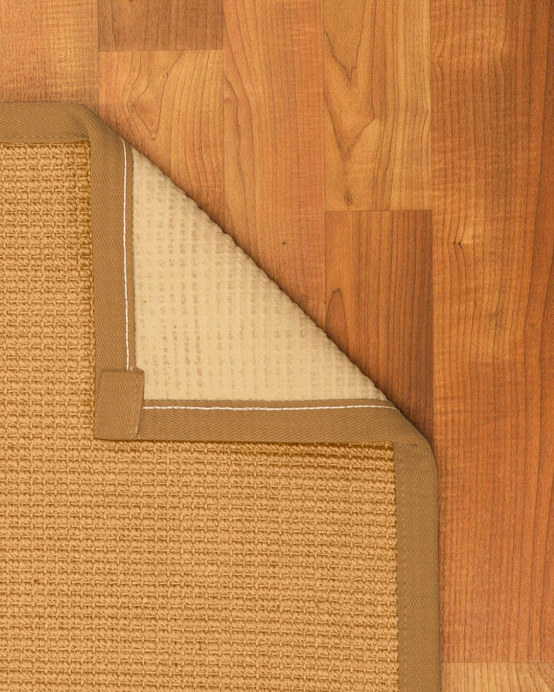 Natural Area Rugs Davlin Custom Sisal Rug, 6'' x 9'', Khaki Border