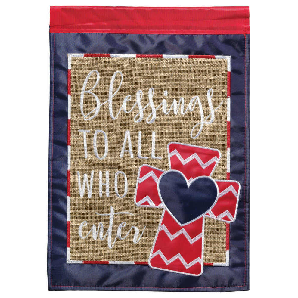 Flag Double Applique Blessings To All Who Blap Garden