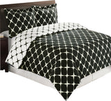 Bloomingdale 100% Cotton 4PC Comforter Set, Black and White, Twin/Twin Xl