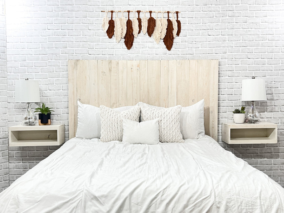 Handcrafted Headboard, Leaner Style, Antique White, Twin