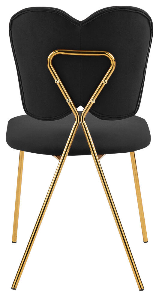 Angel Velvet Dining Chair (Set of 2), Black