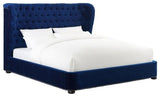 TOV Furniture Finley Blue Velvet Bed in King Size