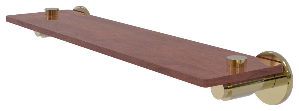 Tribecca 22" Solid Wood Shelf, Unlacquered Brass