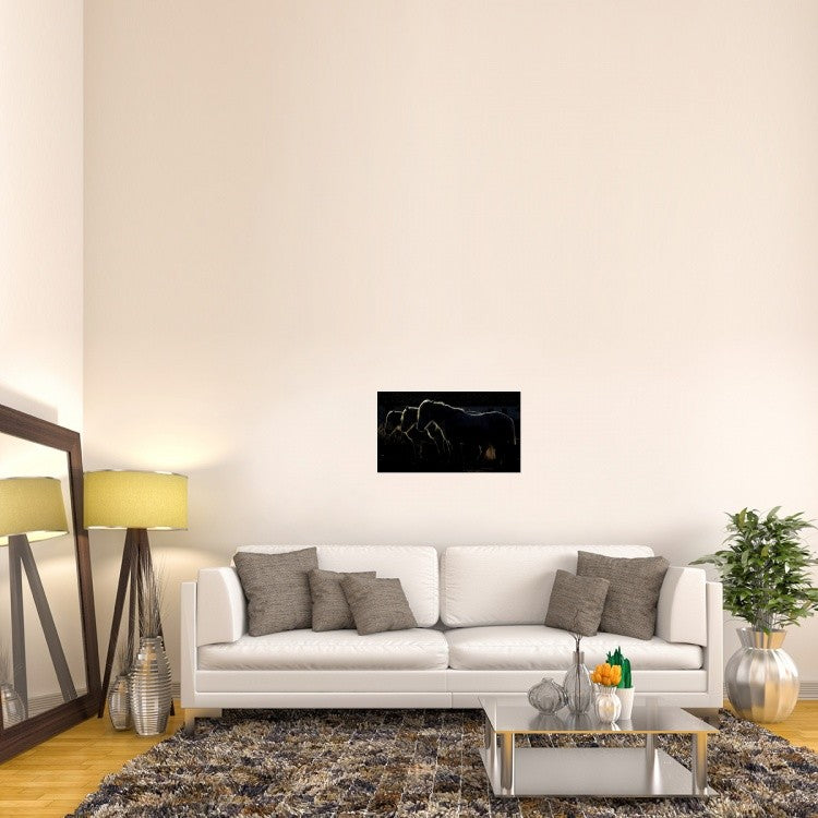 "Triplets" Stretched Canvas Giclee by Michel Romaggi, 30x17"