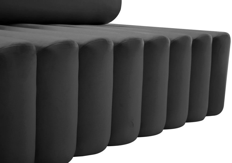 Melody Velvet Upholstered Chair, Gray, Sofa