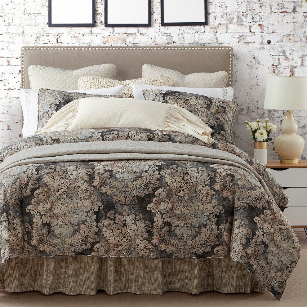 Victoria 3 Piece Washed Linen Comforter Set, Queen