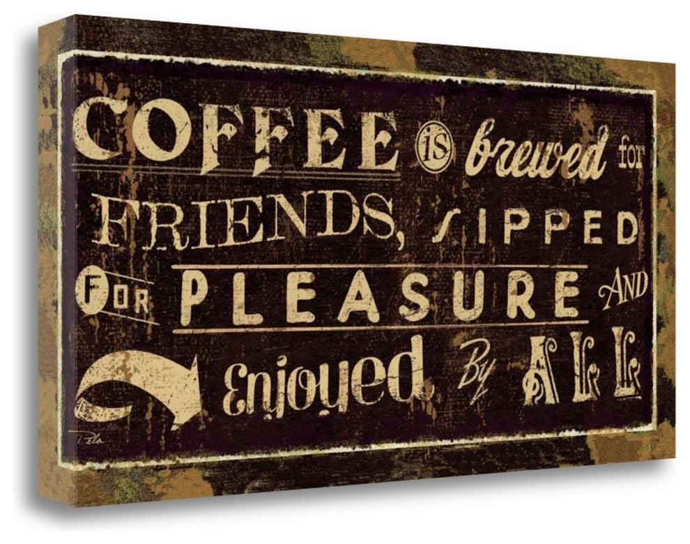"Coffee Quotes IV" By Pela Studio, Giclee Print on Gallery Wrap Canvas