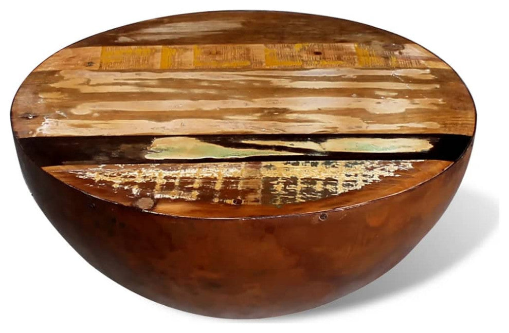 vidaXL Coffee Table Bowl-shaped With Steel Base Solid Reclaimed Wood