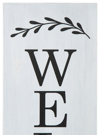 30"H Double Sided Solid White Boxed "Welcome Porch" Porch Sign