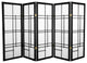 4'' Tall Eudes Shoji Screen, Black, 5 Panels