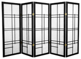4' Tall Eudes Shoji Screen, Black, 5 Panels