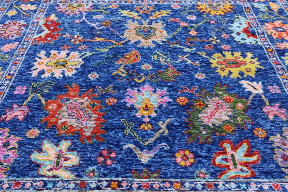 8' Square Turkish Oushak Handmade Wool Rug - Q16042