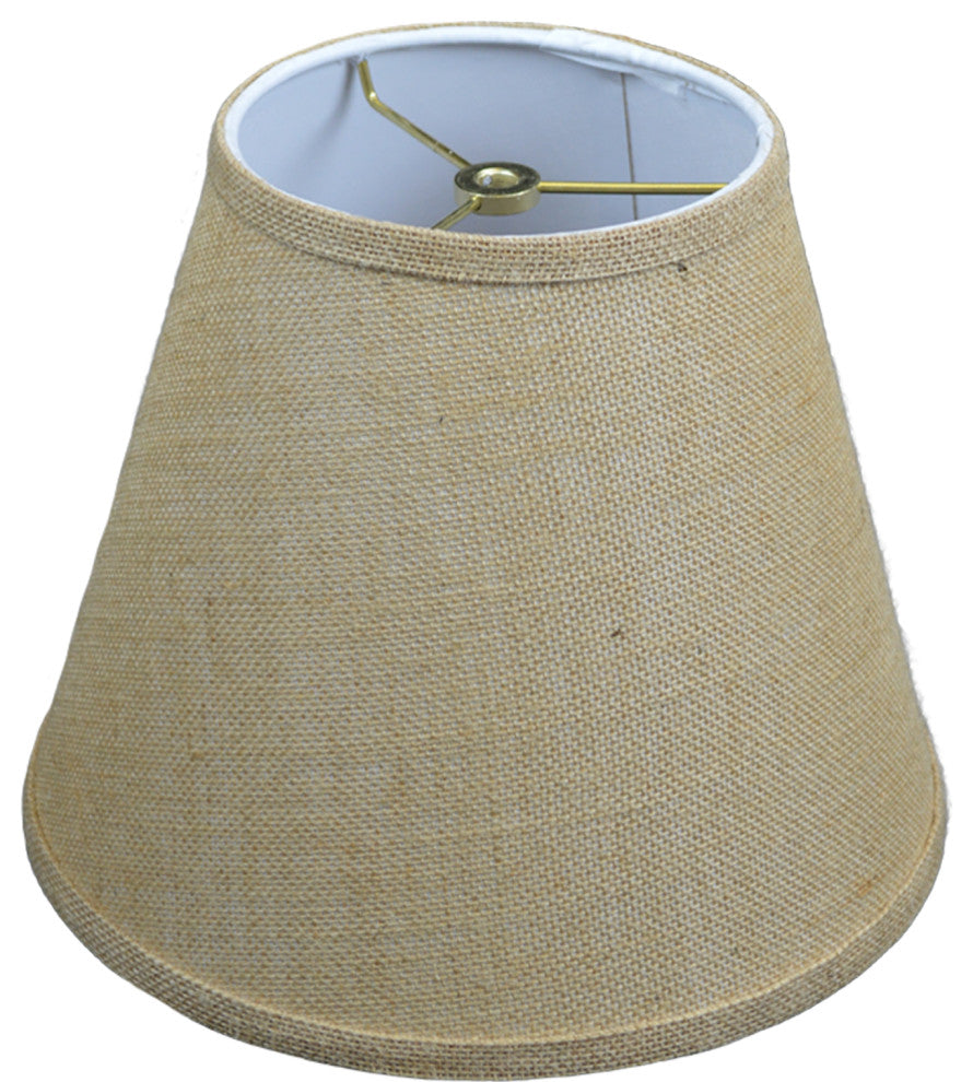 Fenchel Shades 6"x11"x9" Brass Spider Attachment Empire Lamp Shade, Burlap Natur
