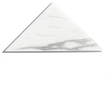 Nature 7" x 7" Glass Triangle Tile in Carrara White