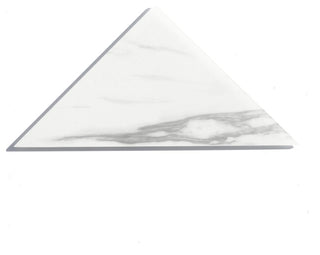 Nature 7" x 7" Glass Triangle Tile in Carrara White