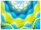 Blue Yellow Spiral Snake Skin, Floral Canvas Art Print, 40"x30"