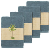 Colton 4-Piece Embellished Washcloth Set, Teal