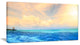 "Maldives Bungalows Sunset Panorama" Extra Large Seascape Art Canvas, 32"x16"