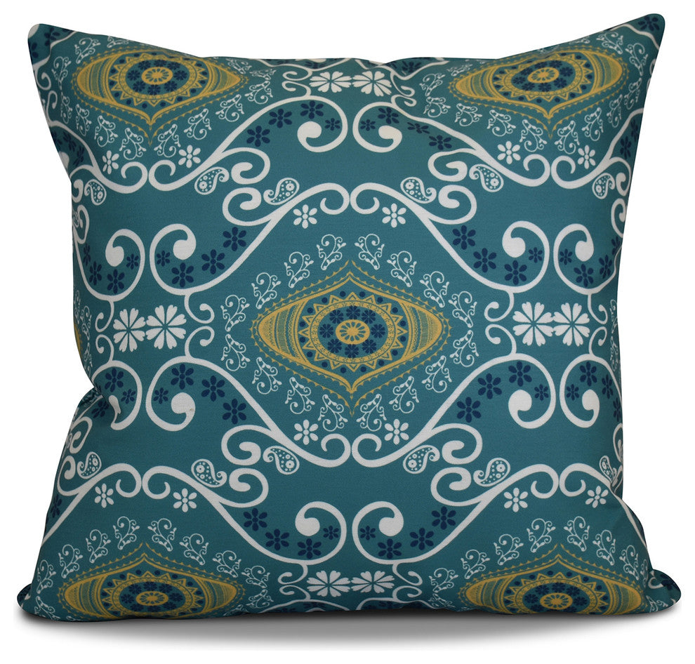 Illuminate Geometric Print Pillow, Blue, 20"x20"