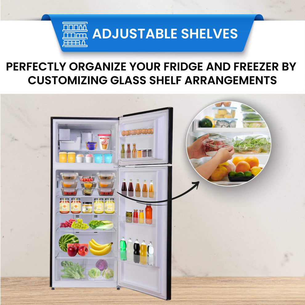 Conserv 30in RETRO Refrigerator 18cf Top Mount w/AUTOMATIC ICE MAKER 110V Handle