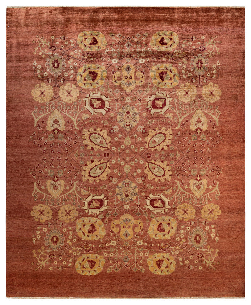 Eclectic, One-of-a-Kind Hand-Knotted Area Rug Pink, 7' 10" x 10' 1"