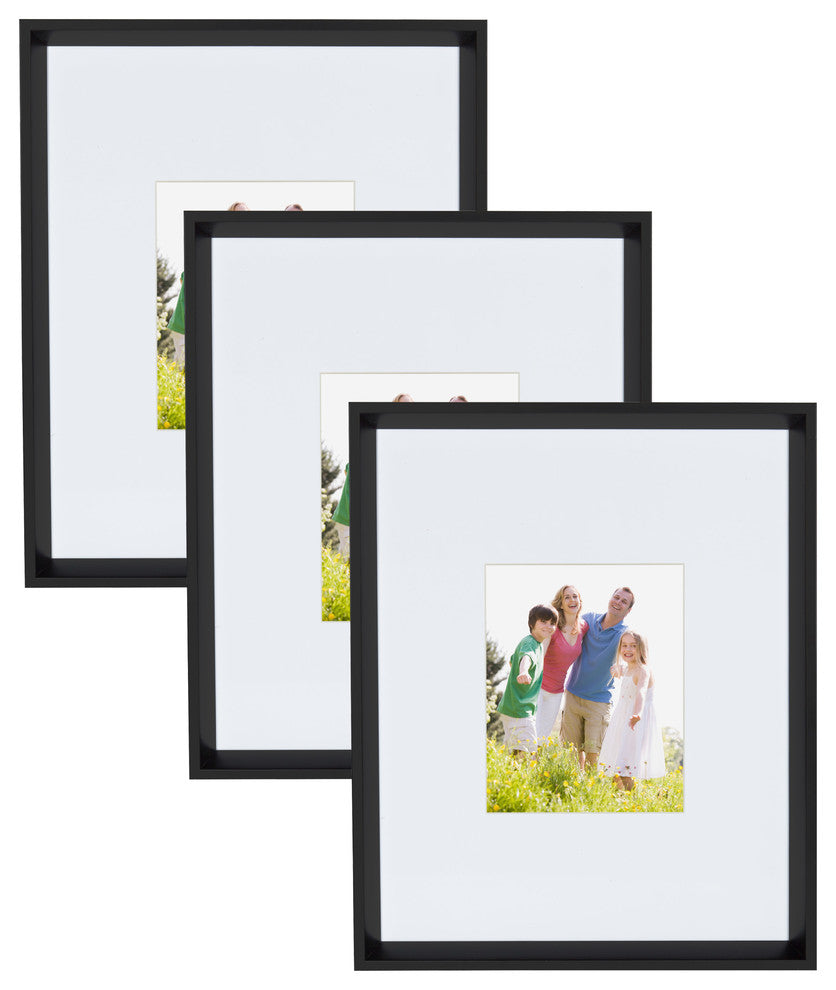Calter 16x20 matted to 8x10 Wall Picture Frame, Set of 3, Black