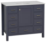 Horizon 42" Bathroom Vanity, Marine Gray, Engineered White