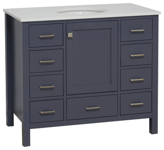 Horizon 42" Bathroom Vanity, Marine Gray, Engineered White